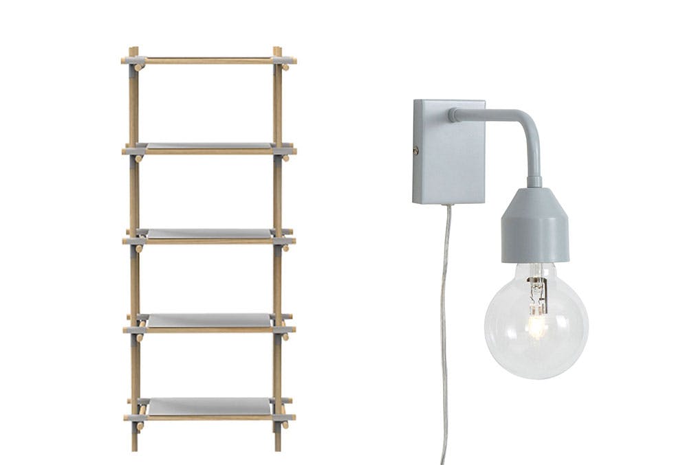 Shoppingtips Stigehylle og vegglampe